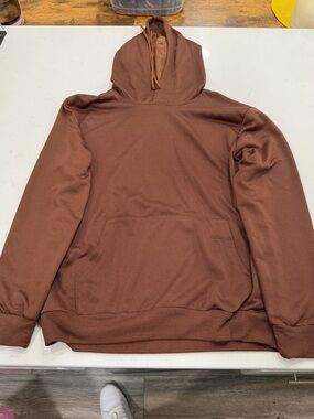 SHEIN Brown Hooded Pullover Sweatshirt